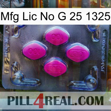 Mfg Lic No G 25 1325 02